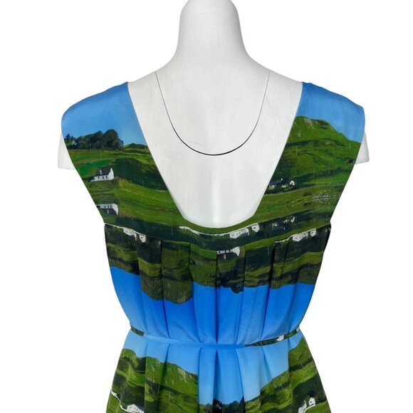 Anthropologie Meadow Rue Cuillin Silk Dress 8P Petite Sleeveless Mini Tie Belt - Picture 6 of 12